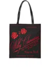 Willy Chavarria Rose-print Tote Bag In Black