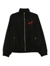 Willy Chavarria Ruff Rider Logo-embroidered Wool Bomber Jacket In Black