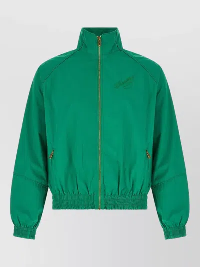 Willy Chavarria Ruff Rider Track Jacket High Collar In Green