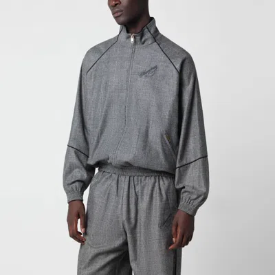 Willy Chavarria Ruff Rider Track Jacket In Brown And Black Wool In Gray