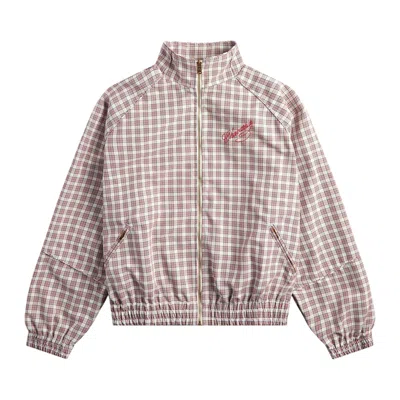 Pre-owned Willy Chavarria Ruff Rider Track Jacket 'red/white Picnic Plaid' | Men's Size Xl
