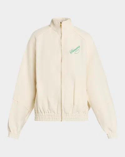 Willy Chavarria Ruff Rider Embroidered Shell Jacket In Neutral