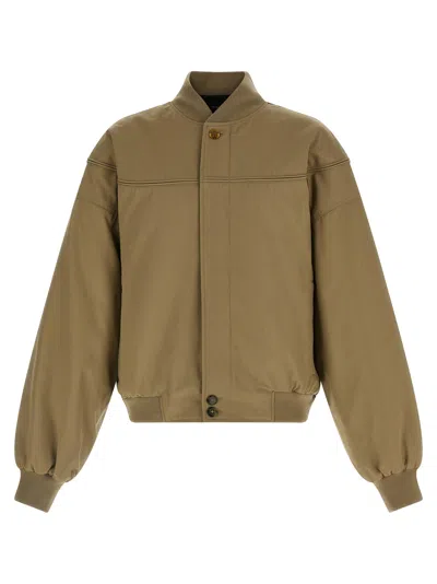 Willy Chavarria Gas Station Bomber Jacket Stand Collar Ribbed In Brown