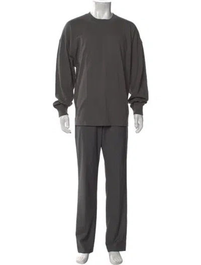 Pre-owned Willy Chavarria Scoop Neck Long Sleeve T-shirt In Gray