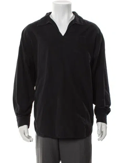 Pre-owned Willy Chavarria Skipper Long Sleeve Shirt In Black