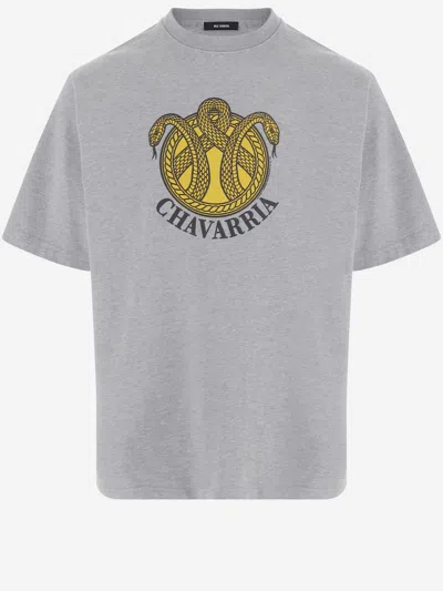 Willy Chavarria Snake Crest Cotton T Shirt In Gray