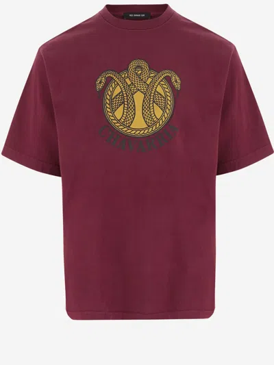 Willy Chavarria Snake Crest Cotton T Shirt In Red