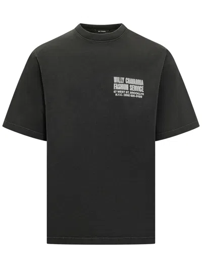 Willy Chavarria Stampaint Graphic Mini T-shirt In Multi