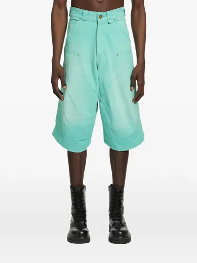 Willy Chavarria Stockton Double Knee Shorts In Green