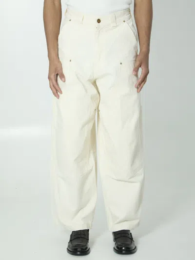 Willy Chavarria Stockton Wide-leg Cargo Jeans In White