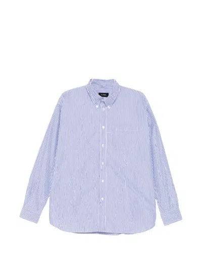 Willy Chavarria Veterano Striped Cotton-blend Shirt In Blue