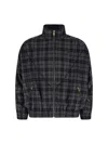 Willy Chavarria Ruff Rider Logo-embroidered Checked Wool-blend Jacket In Black