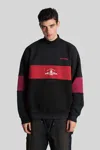 Willy Chavarria Colourblock Mock-neck Sweater In Black