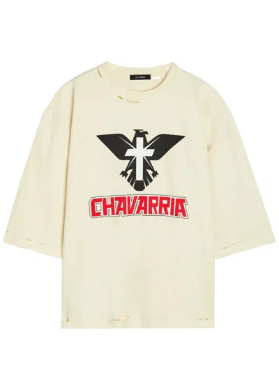 Willy Chavarria Tectate Buffalo Printed Cotton T-shirt In White