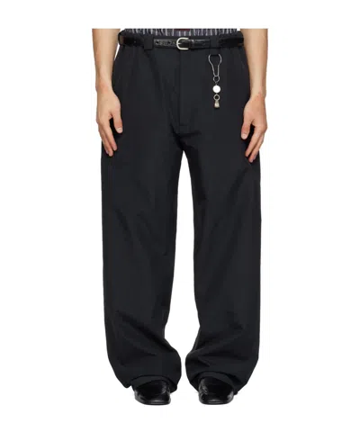 Willy Chavarria Toluca Belt Loop Casual Pants In Black
