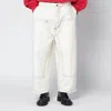 Willy Chavarria Toluca White Washed-effect Workwear Pants In White