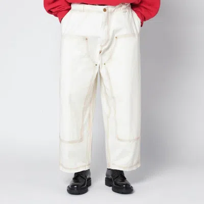Willy Chavarria Toluca White Washed-effect Workwear Pants In Neutral
