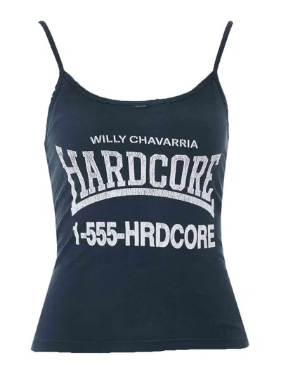 Willy Chavarria Cholita Cropped Tank Top In Black
