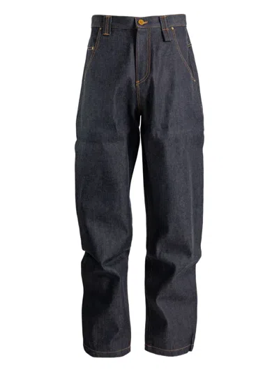 Willy Chavarria Topstitched Jeans In Blue