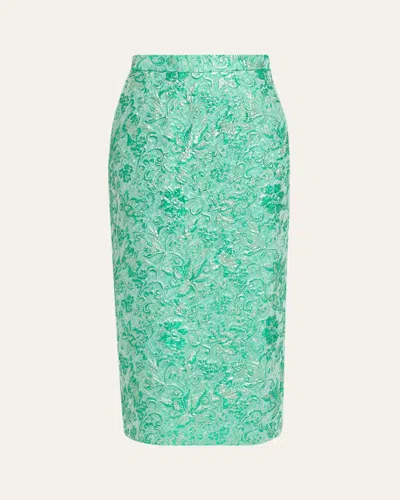 Willy Chavarria Tubo Cloque Pencil Skirt In Green