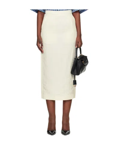 Willy Chavarria Tubo Midi Skirt With A Back Slit In White