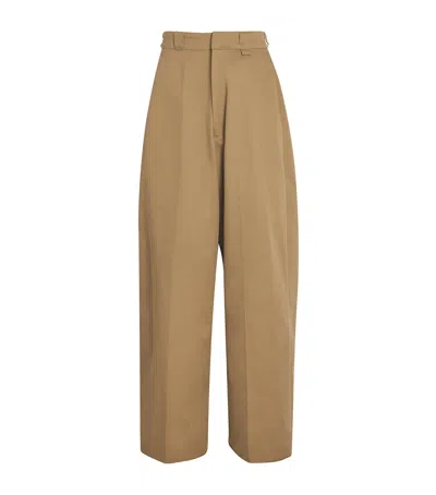 Willy Chavarria Twill Wide-leg Chinos In Neutral