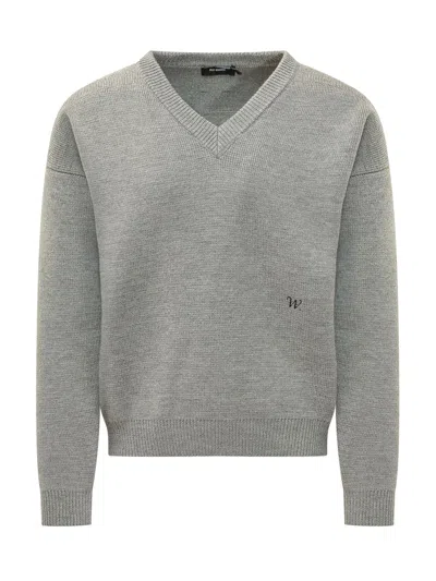Willy Chavarria V-neck Sweater In Gray