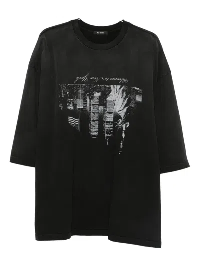 Willy Chavarria Cotton Welcome To Ny T-shirt In Black