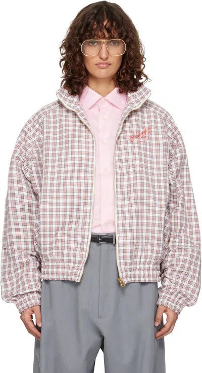 Willy Chavarria White & Red Ruff Rider Track Jacket In Pink