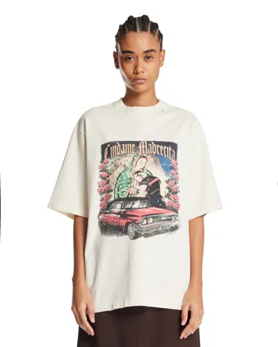 Willy Chavarria White Cotton Printed T-shirt