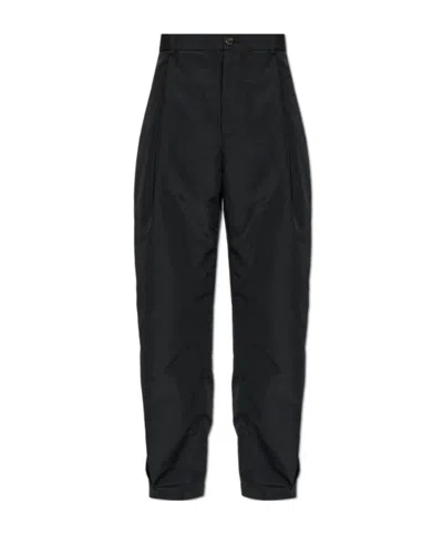 Willy Chavarria Wide Leg Pleated Pants In Black