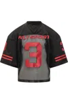 Willy Chavarria Black Mesh Sports Jersey With Number In Black