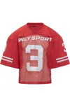 Willy Chavarria Red Mesh Jersey With Number 3 In Red