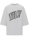 Willy Chavarria White T-shirt With Willy Logo In Gray