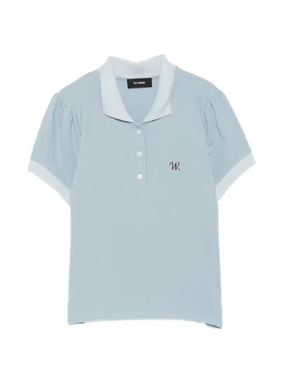 Willy Chavarria Willy Chavela Puff-sleeve Polo Shirt In Blue