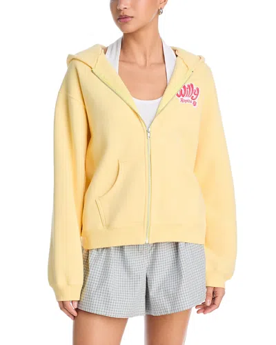Willy Chavarria Willy Ropita Shrunken Zip Through Hoodie In Yellow