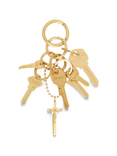 Willy Chavarria Willy Staff Charm-embellished Keyring In Gold