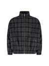 Willy Chavarria Ruff Rider Logo-embroidered Checked Wool-blend Jacket In Gray
