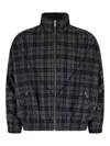Willy Chavarria Ruff Rider Logo-embroidered Checked Wool-blend Jacket In Gray