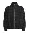 Willy Chavarria Ruff Rider Logo-embroidered Checked Wool-blend Jacket In Gray