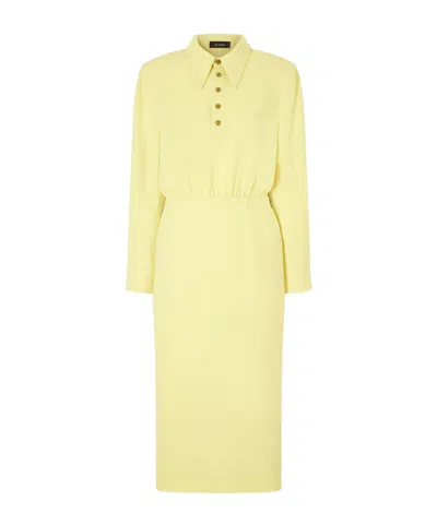 Willy Chavarria Wool Midi Dress In Yellow