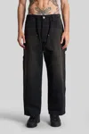 Willy Chavarria Toluca Oversized Wide-leg Distressed Cotton-canvas Trousers In Black