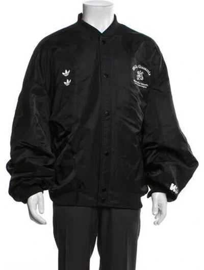 Pre-owned Willy Chavarria X Adidas Graphic Print Bomber Jacket W/ Tags In Black