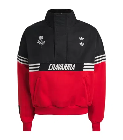 Willy Chavarria X Adidas Half-zip Gomez Sweatshirt In Red