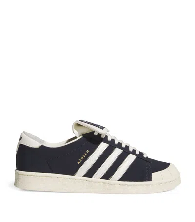 Willy Chavarria X Adidas Originals Leather Jabbar Sneakers In Blue