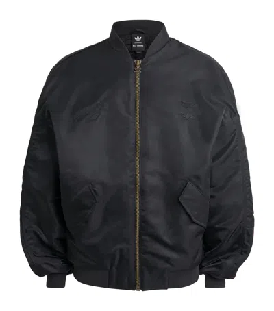 Willy Chavarria X Adidas Satin Bomber Jacket In Black