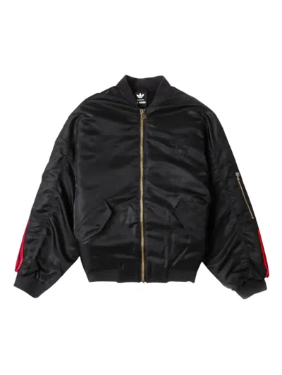 Willy Chavarria X Adidas Satin Bomber Jacket In Black