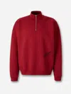 Willy Chavarria Bravo Logo-embroidered Cotton-jersey Half-zip Sweatshirt In Red