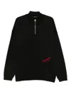 Willy Chavarria Black Bravo Quarter Zip Jacket In Black