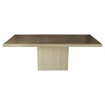 Pre-owned Willy Rizzo 1970s Italian Travertine Dining, Conference Table, Desk, Rectangle Post-modern In Brown